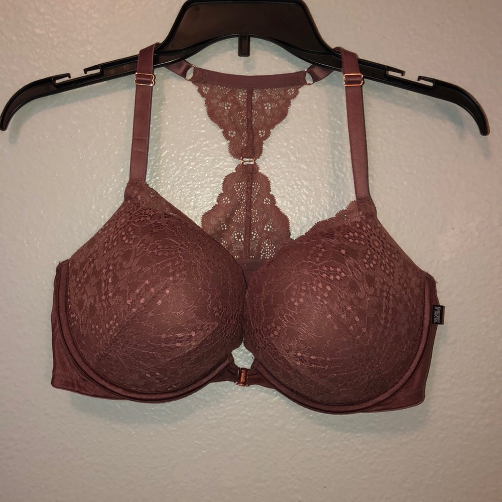 2 VS Pink Date Push Up Lace Racerback Bras